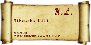 Mikeszka Lili névjegykártya